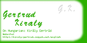 gertrud kiraly business card